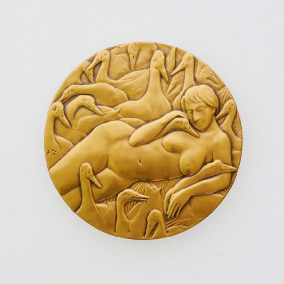 第12回 創作メダル彫刻展 記念メダル 「私は白鳥」